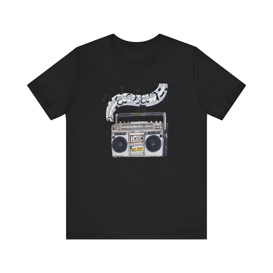 "Sounds Like A Plan" Boombox, Unisex Jersey Short Sleeve Tee